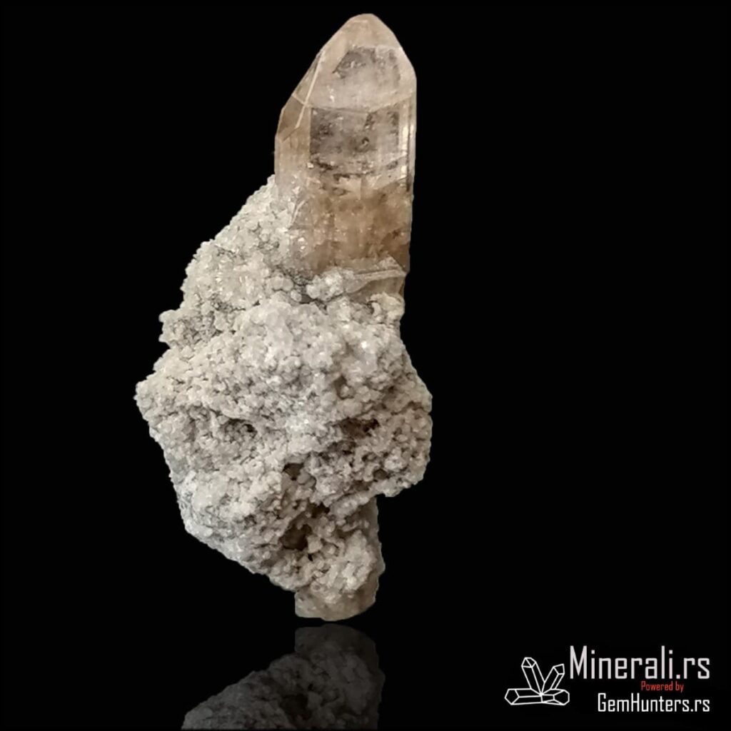 Kristal topaza na svetloj bazi iz Thomas Range-a, Utah